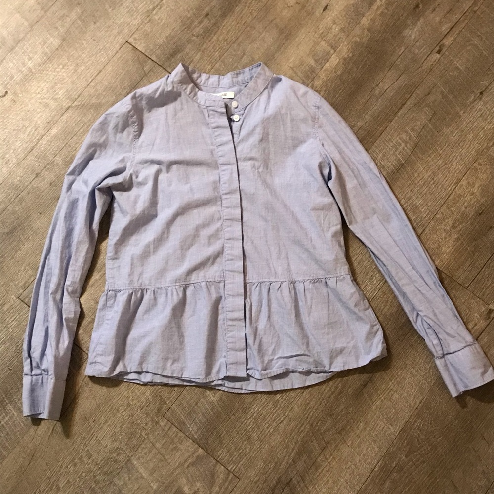 Madewell button up shirt with ruffle size XXS